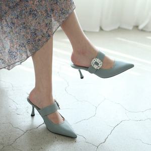 [파라노말샵]라이 보석 블로퍼 샌들힐(굽8cm) (파라노말샵)