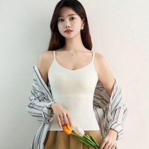 [옷자락]여자 데일리 무지 심플 2컬러 브라일체형 이너 끈나시_P376594139