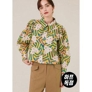 [막스까르띠지오]컬러링 플라워 페인팅 퍼프 블라우스_P385642290