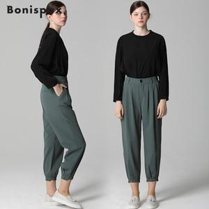 [보니스팍스][보니스팍스(Bonispax)] 앞밑단 밴딩 허리턱 뒷밴딩 팬츠 (택가격 99000원)