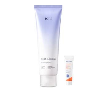 아이오페 모이스트클렌징휘핑 폼180ml+선크림10ml
