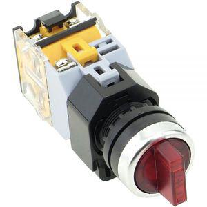 Yuco YC-SS22PMA-I2R-2 Illuminated Selector Switch 22MM 2-Position Maintained 120V AC/DC 1 Normally O