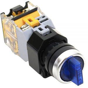 Yuco YC-SS22PMA-I2BU-2 Illuminated Selector Switch 22MM 2-Position Maintained 120V AC/DC 1 Normally