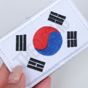 가방태극기와펜 육군태극기와펜 자수 흰색