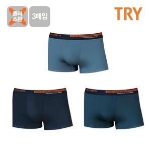 TRY 주니어 남성 폴리 무지스판 드로즈 팬티 3매 속옷