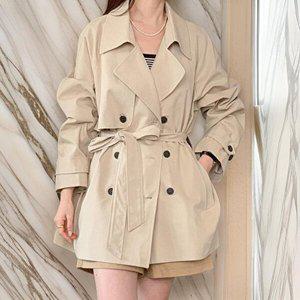 [옷자락]여자 숏트렌치 봄 더블버튼 박시핏 코트