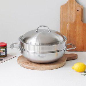 한일스텐레스 베르겐 통5중스텐 궁중 양수웍 찜기 냄비세트 28cm