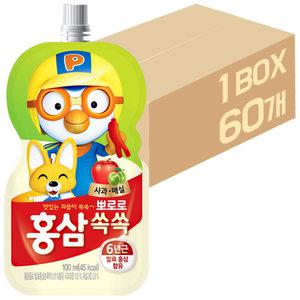 팔도 뽀로로 홍삼쏙쏙 사과 매실 100ml x 60개 / 음료수 어린이음료