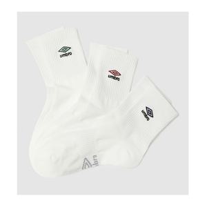 [엄브로](강남점) 남녀공용 자수 로고 포인트 3PACK 미드 삭스 UQ123CSC21SCW