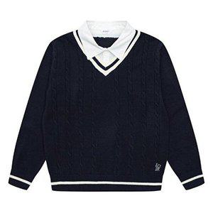 [셀러허브 1]에꼴리에 HC33 셔츠 레이어드 브이넥 니트티 남아,여아,졸업,콩쿨,니트,티셔츠,카라,단정한,