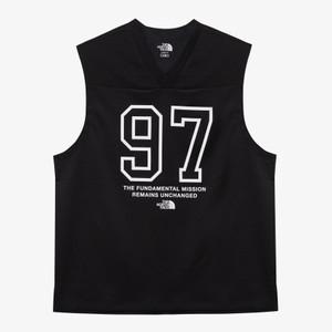 노스페이스 화이트라벨 민소매 나시 티셔츠 25SS 1997 메쉬 슬리브리스 NT7VR02J BLK