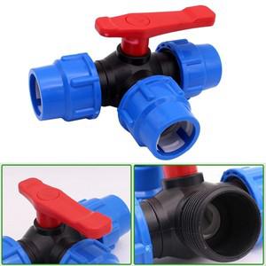 3방향 볼 밸브 PVC PE 파이프 빠른 조인트, 가정용 산업용 급수 도구, 교체 부품, 20mm,