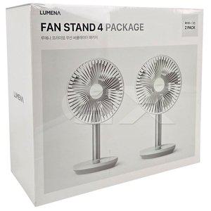 [기타]LUMENA 루메나 탁상용 무선 선풍기 2개 화이트+그린 FAN STAND 4 gx