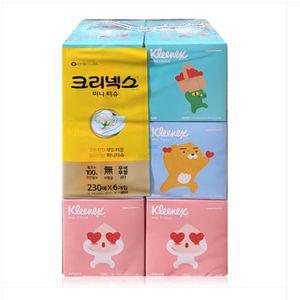 쿨샵 카카오 캐릭터 코튼 미용곽티슈 미니각티슈 6 롤화장지 3겹화장지 각티슈 냅킨 두루마리화장지