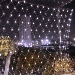 (은하수) 200구 녹색선 LED 그물네트 백색 지니전구(1x2M) (전원잭포함) (연결가능)200구 트리 조명 설치