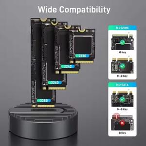 M.2 SSD 도킹 스테이션 1000MB/s NVME/SATA 외부 인클로저 Type-C 모바일 하드 드라이브 베이스 노트북