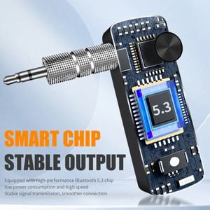 Bluetooth 5.3 오디오 수신기 스테레오 음악 Hansfree 통화 3.5mm AUX 잭 USB 동글 무선 어댑터 TV PC 차량