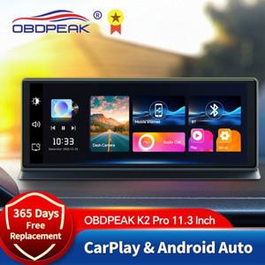 K2 Pro 11.3인치 대시 캠 4K 2160P 차량용 DVR 녹화 카플레이 및 Android 자동 무선 연결 5G WiFi GPS 네비