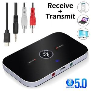 Bluetooth5.0 오디오 수신기 송신기 USB 동글 RCA 3.5mm AUX 잭 스테레오 플레이어 자동차 PC TV 용 무선