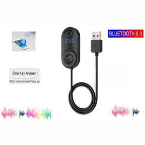 차량용 수신기 Bluetooth 호환 5.0 USB AUX 오디오 무선 어댑터 핸즈프리 앰프 스피커 헤드폰 용