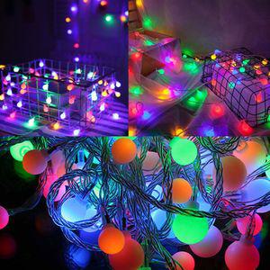 LED 컬러 앵두전구 80구 10m (건전지타입)트리 파티용 장식 띠전구 조명 크리스마스 볼전구 볼조명 방울 가