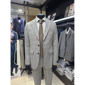 [지이크][S/S]이태리수입 MARZOTTO 그레이 울 체크 정장세트E2121GYL
