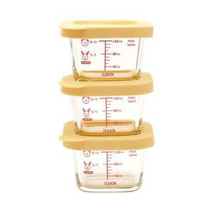 아이락 스팀홀 내열유리 이유식 용기 정사각 160ml 3P 그릇 식기 밀폐
