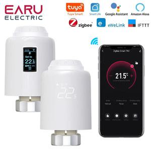 Tuya eWeLink 스마트 온도조절기 라디에이터 TRV 프로그래밍 가능 온도 조절 액추에이터 난방 원격 컨트롤러 알렉사 구글