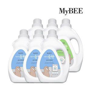 마이비 순한 유아세제 용기(1500ml) 3개+유연제(1500ml) 3개