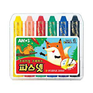 파스넷 크레 6색 크레용 학교 사무실 문구용품