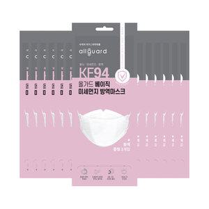 올가드 베이직 KF94 중형 초등용 필터 3D 보건용 초미세먼지 차단 방역 마스크