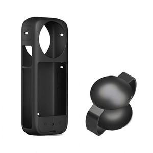 Insta360 악세사리 전용 실리콘 충격방지 인스타360 인기 기기보호 케이스 렌즈캡 x4 x4 블랙 추천템 세트