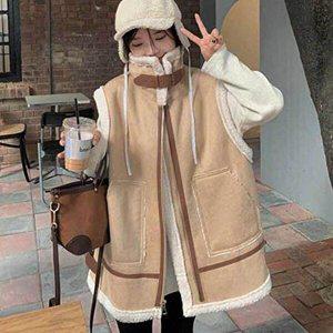 [셀러허브 패션][JHQS91MZ_4B](내꺼찜) 양털가죽베스트 뽀글조끼 버클