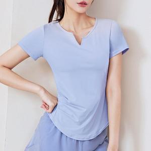 [오노마] ONM 브이컷 필라테스 요가 숏슬리브 반팔상의 운동 헬스복