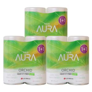 (3개)아우라 자동분사 방향제 리필 난초향 280ml+280ml