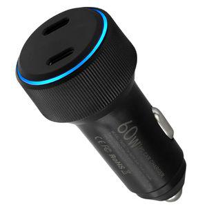 자동차 고속 충전기 C타입 2구 시거잭 PD 60W C72 차량용충전기 자동차충전기 차량용시거잭 자동차시거잭