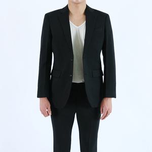 롤프 남성 남자정장 한벌 수트 슈트 양복 세트 세미 신사 2버튼 기본 무지 봄 가을 검정 블랙 결혼식 면접 복장 의상 패션