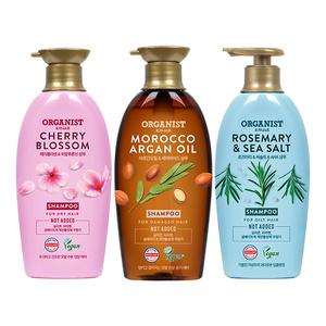 오가니스트 체리블라썸 수분케어 샴푸, 500ml, 1개 + 로즈마리 딥클렌징 샴푸, 1개 + 아르간 영양케어 샴푸, 1개