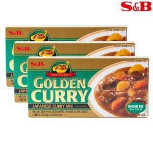 에스비 골든카레 중간 매운맛 220g x 3개입