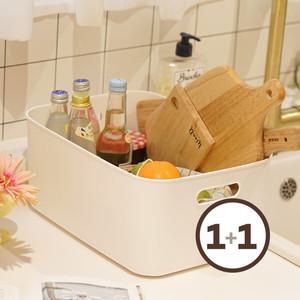 로코스 리빙박스 M 1+1 [네임택정] 정리함 수납 바스켓 펜트리