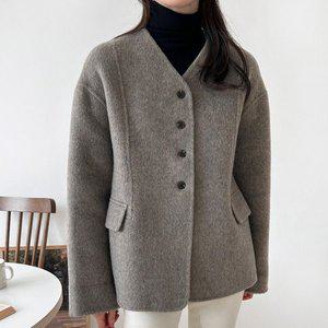 [신세계라이브쇼핑][샵앤] FW 여성 울 핸드메이드 하프 코트 NYS-WJK-4019-연브라운