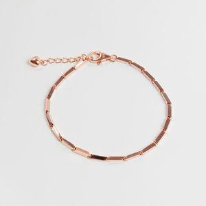 대나무 스틱 체인 금 팔찌 레이어드 커플 여자 남자 기념일 선물 14K 18K