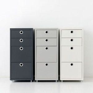 [오너클랜]이동식 철제서랍장 사무실 데스크 책상 서랍장 4단