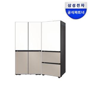 혜택가345만원대 삼성 비스포크 키친핏 냉장고 김치냉장고 세트 RM70F63R2ZG+RQ33DB74D2AP 화이트+베이지