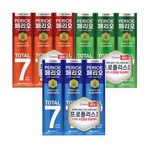 페리오 토탈7 치약 마일드 120g, 3입 + 오리지날 120g, 3입+ 스트롱 120g, 3입 각1개  총( 9개 )