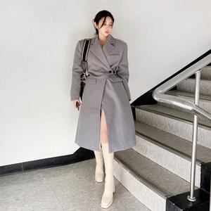 [드레스날다]시크멋쁨가득 A라인 스트랩 울 롱 코트(outer1304)