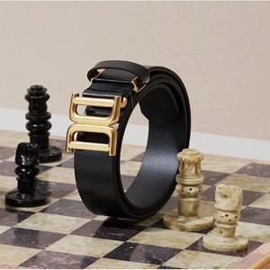 [닥스핸드백] 블랙 DD 메탈릭 버클 소가죽 자동벨트(폭 2cm) DBBE2F793BK