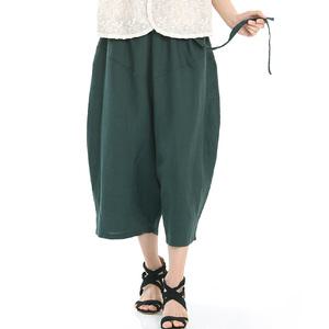 WN3247 두줄끈 항아리 린넨 배기팬츠 댕기