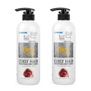강아지 샴푸 린스 겸용 개운한 푸들 전용 550ml 포비스 곱슬 모발 엉킴방지 개샤워용품,2개