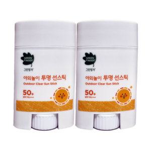 그린핑거 야외놀이 투명 선스틱 20g (SPF50+) x 2개